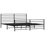 Vidaxl bedframe met hoofd- en voeteneinde metaal zwart 200x200 cm