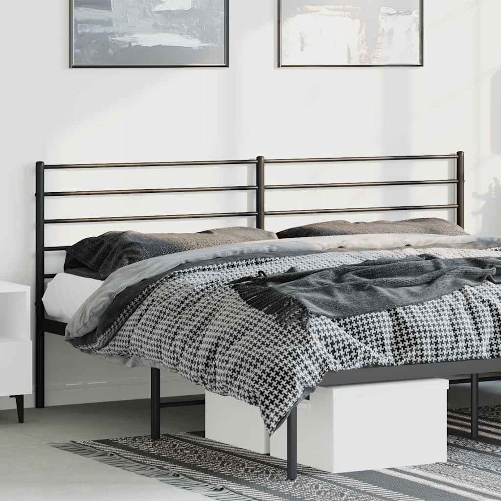 Vidaxl vervangend hoofdbord metaal zwart 193 cm