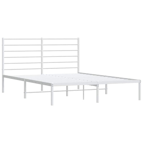 Vidaxl bedframe met hoofdbord metaal wit 160x200 cm