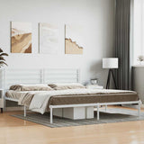 Vidaxl bedframe met hoofdbord metaal wit 200x200 cm
