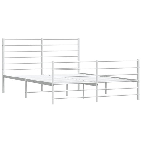 Vidaxl bedframe met hoofd- en voeteneinde metaal wit 140x190 cm