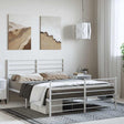 Vidaxl bedframe met hoofd- en voeteneinde metaal wit 150x200 cm