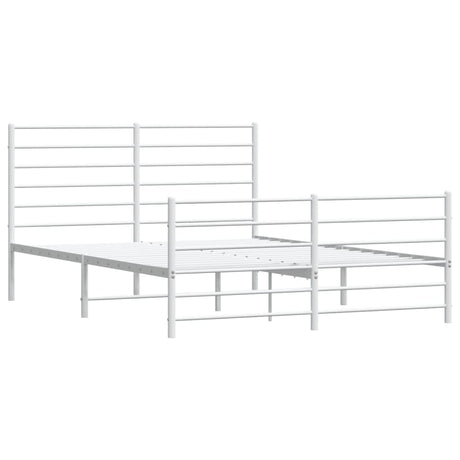 Vidaxl bedframe met hoofd- en voeteneinde metaal wit 160x200 cm