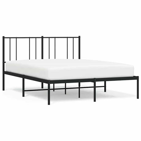Vidaxl bedframe met hoofdbord metaal zwart 160x200 cm