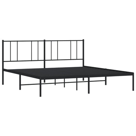 Vidaxl bedframe met hoofdbord metaal zwart 180x200 cm