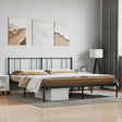 Vidaxl bedframe met hoofdbord metaal zwart 200x200 cm