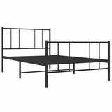 Vidaxl bedframe met hoofd- en voeteneinde metaal zwart 90x190 cm