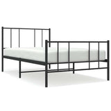 Vidaxl bedframe met hoofd- en voeteneinde metaal zwart 100x190 cm