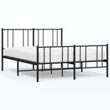 Vidaxl bedframe met hoofd- en voeteneinde metaal zwart 120x190 cm