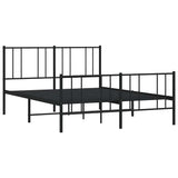 Vidaxl bedframe met hoofd- en voeteneinde metaal zwart 120x190 cm