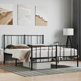 Vidaxl bedframe met hoofd- en voeteneinde metaal zwart 120x190 cm