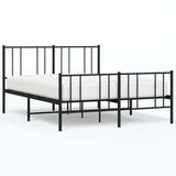 Vidaxl bedframe met hoofd- en voeteneinde metaal zwart 120x200 cm