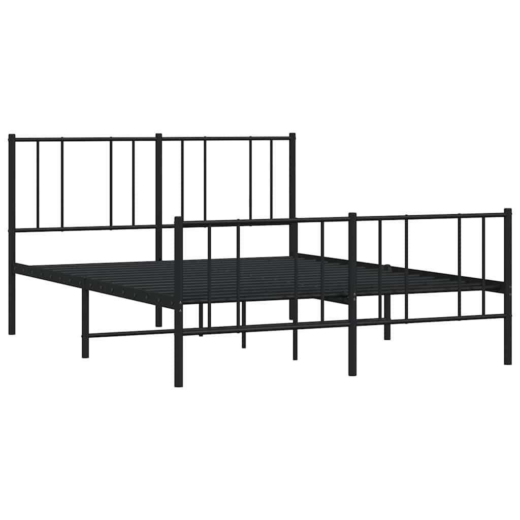 Vidaxl bedframe met hoofd- en voeteneinde metaal zwart 120x200 cm