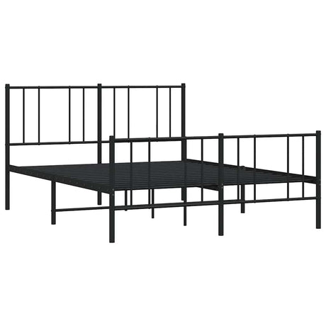 Vidaxl bedframe met hoofd- en voeteneinde metaal zwart 140x190 cm
