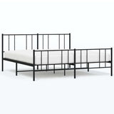 Vidaxl bedframe met hoofd- en voeteneinde metaal zwart 193x203 cm