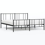 Vidaxl bedframe met hoofd- en voeteneinde metaal zwart 200x200 cm