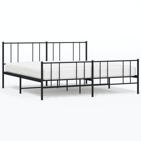 Vidaxl bedframe met hoofd- en voeteneinde metaal zwart 200x200 cm