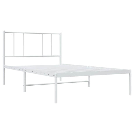 Vidaxl bedframe met hoofdbord metaal wit 80x200 cm