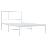 Vidaxl bedframe met hoofdbord metaal wit 100x190 cm