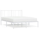 Vidaxl bedframe met hoofdbord metaal wit 120x200 cm