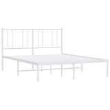 Vidaxl bedframe met hoofdbord metaal wit 120x200 cm