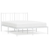 Vidaxl bedframe met hoofdbord metaal wit 140x200 cm
