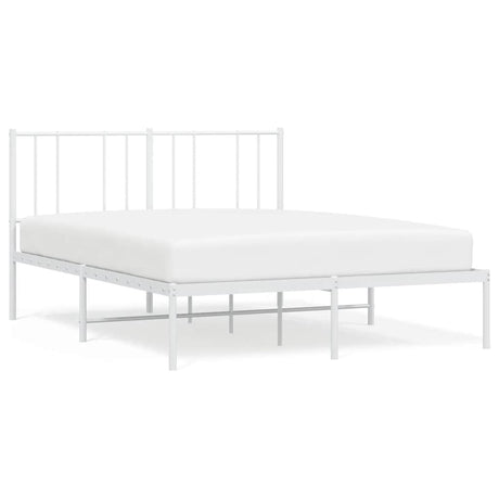 Vidaxl bedframe met hoofdbord metaal wit 140x200 cm