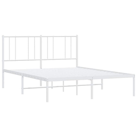 Vidaxl bedframe met hoofdbord metaal wit 140x200 cm