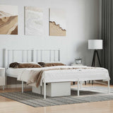 Vidaxl bedframe met hoofdbord metaal wit 140x200 cm