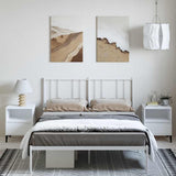 Vidaxl bedframe met hoofdbord metaal wit 150x200 cm