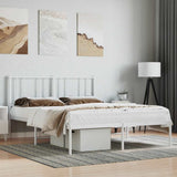 Vidaxl bedframe met hoofdbord metaal wit 160x200 cm