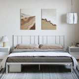 Vidaxl bedframe met hoofdbord metaal wit 183x213 cm