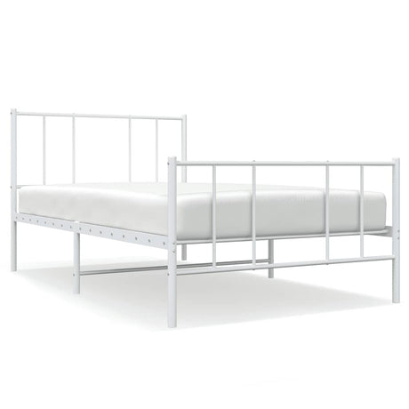 Vidaxl bedframe met hoofd- en voeteneinde metaal wit 80x200 cm