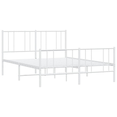 Vidaxl bedframe met hoofd- en voeteneinde metaal wit 160x200 cm