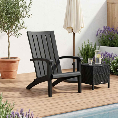 Vidaxl tuinstoel adirondack polypropeen zwart
