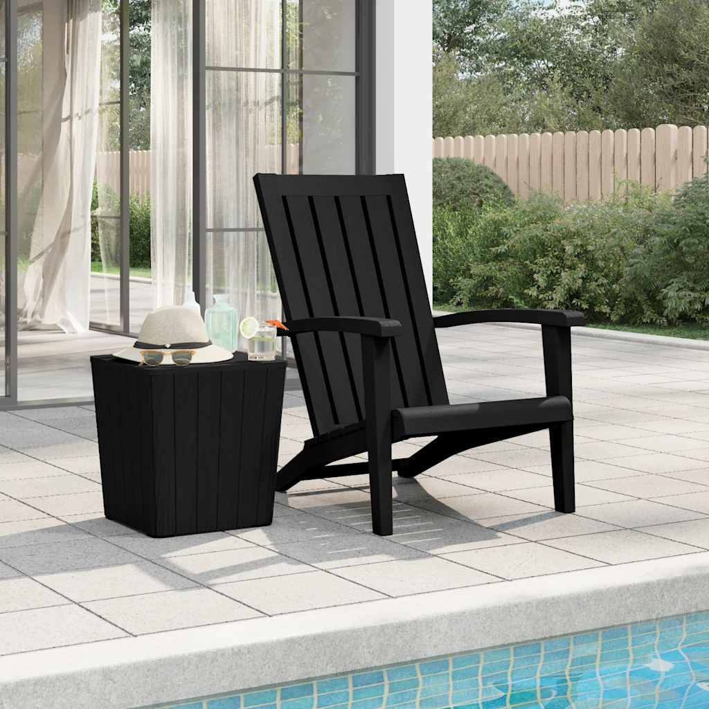 Vidaxl tuinstoel adirondack polypropeen zwart