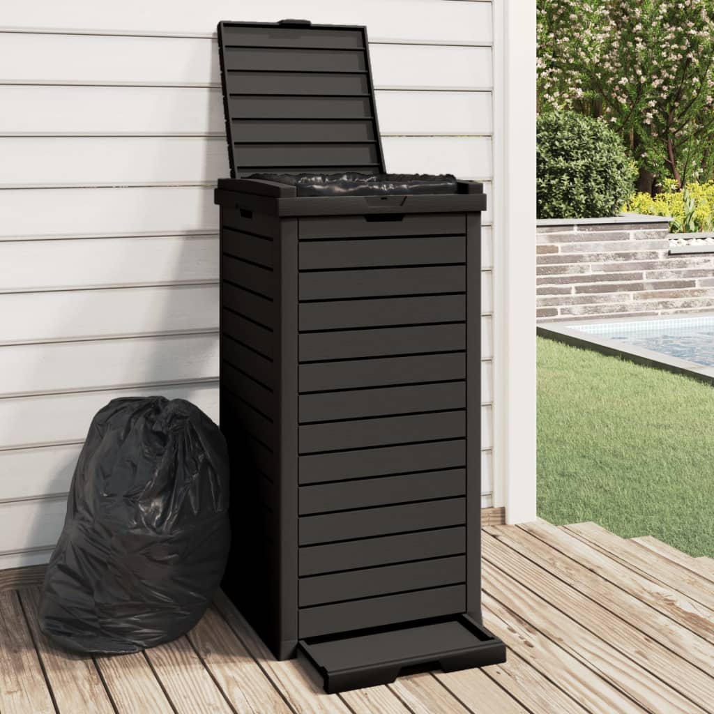 Vidaxx Outdoor-Mülleimer 41x41x86 cm Polypropylen schwarz