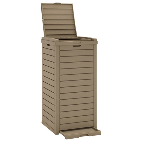 VidaXL Outdoor-Mülleimer 41x41x86 cm Polypropylen hellbraun