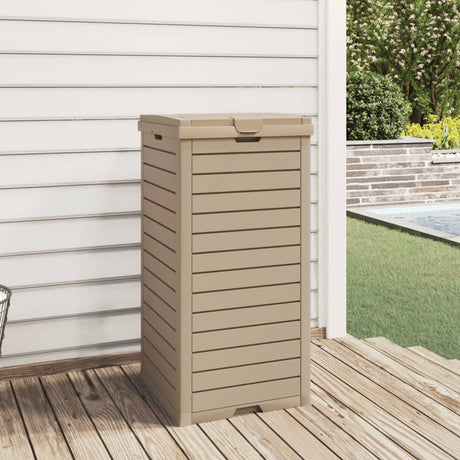 VidaXL Outdoor-Mülleimer 41x41x86 cm Polypropylen hellbraun