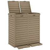 Vidaxx Outdoor-Mülleimer 78x41x86 cm Polypropylen hellbraun
