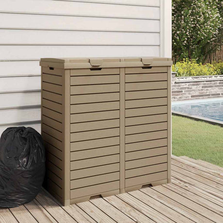 VidaXL Outdoor-Mülleimer 78x41x86 cm Polypropylen hellbraun
