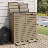 VidaXL Outdoor-Mülleimer 78x41x86 cm Polypropylen hellbraun