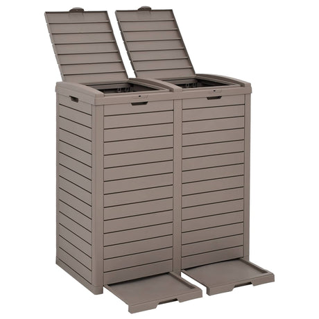 Vidaxx Outdoor-Mülleimer 78x41x86 cm Polypropylen hellbraun