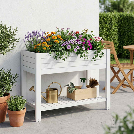 Vidaxx Pflanzgefäß erhöht 110x45x79 cm Polypropylen weiß