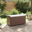 Vidaxl tuinbank met kussen 116x46x57 cm poly rattan bruin