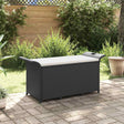 Vidaxl tuinbank met kussen 116x46x57 cm poly rattan zwart