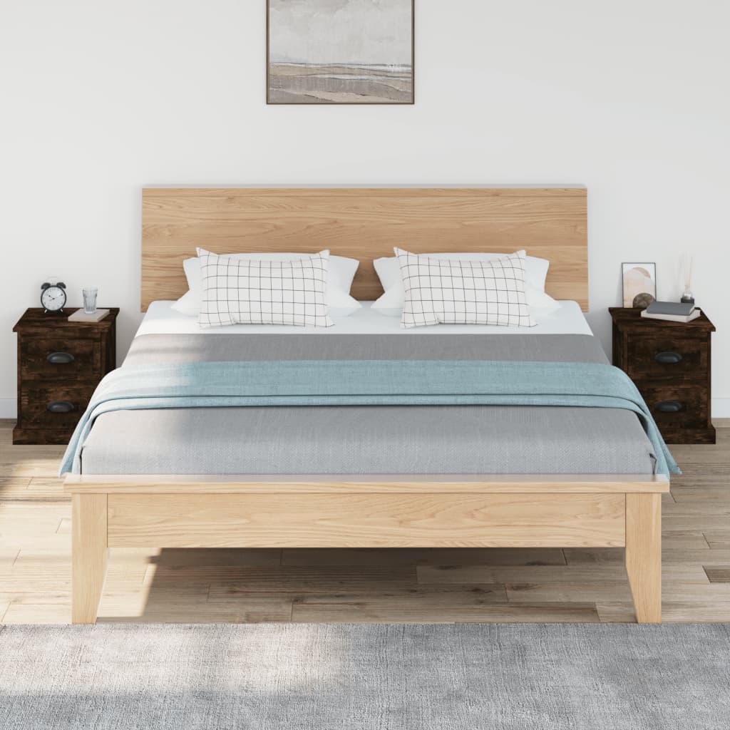 Vidaxl nachtkastjes 2 st 39x39x47,5 cm bewerkt hout gerookt eikenkleur