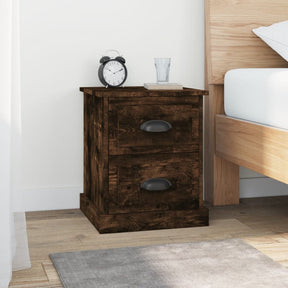 Vidaxl nachtkastjes 2 st 39x39x47,5 cm bewerkt hout gerookt eikenkleur