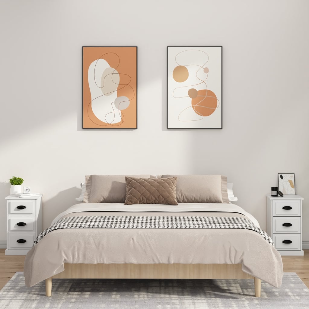 Vidaxl nachtkastje 39x39x67 cm bewerkt hout wit