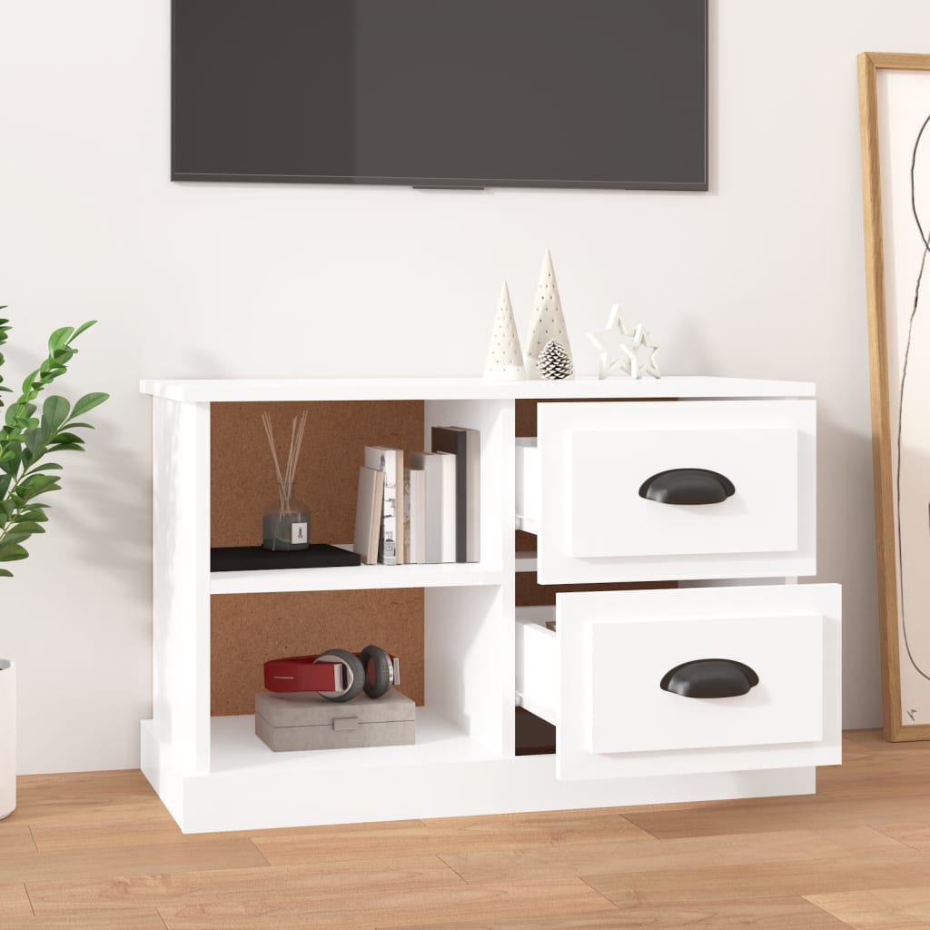 Vidaxl tv-meubel 73x35,5x47,5 cm bewerkt hout hoogglans wit